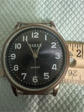 Baker Dark Brown Dial Quartz Watch with Silver-Tone Case